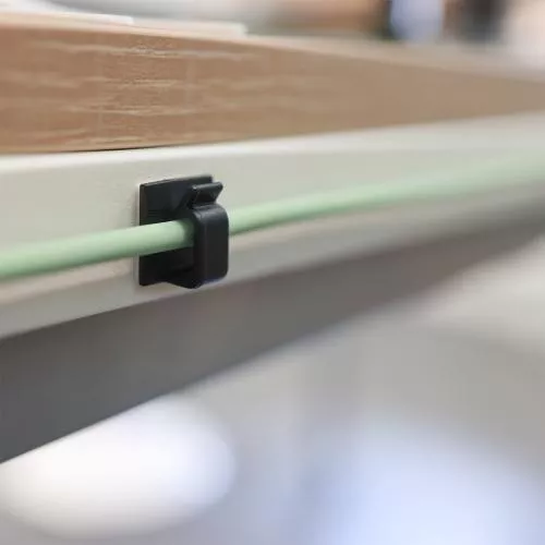 100er Pack Kabelmanager Klebesockel M, Nylon, mit 3M®-Pad, Schwarz