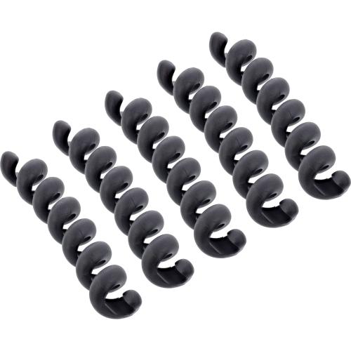 5er Pack Kabelspirale, Kabelmanager 1-fach, 100×16 mm, Schwarz