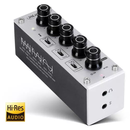 InLine® AmpEQ mobile Hi-Res AUDIO Kopfhörer Verstärker und Equalizer 3,5mm Klinke mit Akku