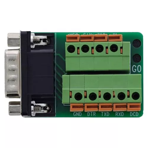 D-Sub 9 Terminalblock, Stecker, Federklemme, mit Schraubsicherung