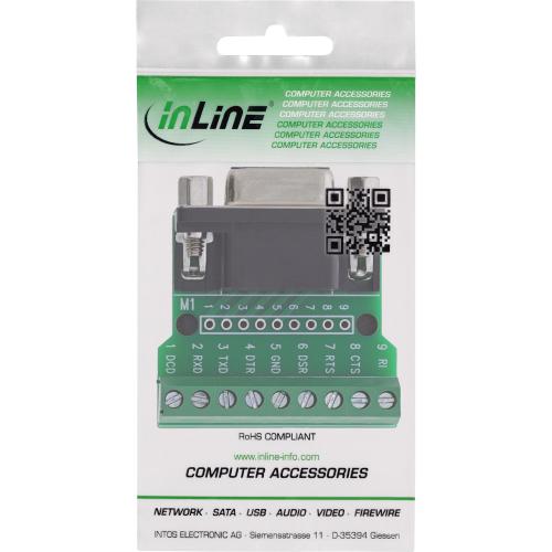 Preview: D-Sub 9 Terminalblock, Buchse, Schraubklemme, mit Schraubsicherung