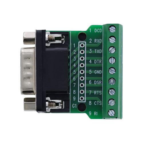 Preview: D-Sub 9 Terminalblock, Stecker, Schraubklemme, mit Schraubsicherung