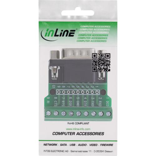 Preview: D-Sub 9 Terminalblock, Stecker, Schraubklemme, mit Schraubsicherung