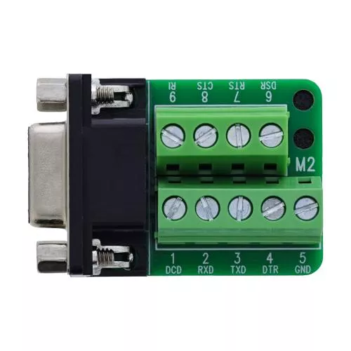 D-Sub 9 Terminalblock, Buchse, 2-reihig, Schraubklemme, Schraubsicherung