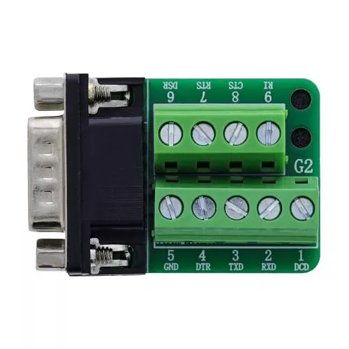 D-Sub 9 Stecker Terminalblock, 2-reihig, Schraubklemme, 5,0 mm Raster