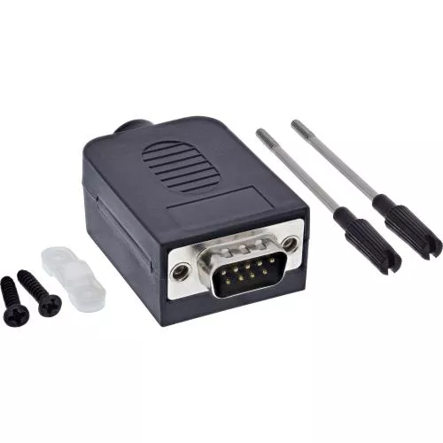 D-Sub 9 Breakout-Terminalblock Stecker, Schraubklemme, Rändelschrauben (UNC #4-40)