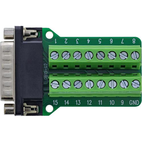 Preview: D-Sub 15 Terminalblock, Stecker, 2-reihig, Schraubklemme