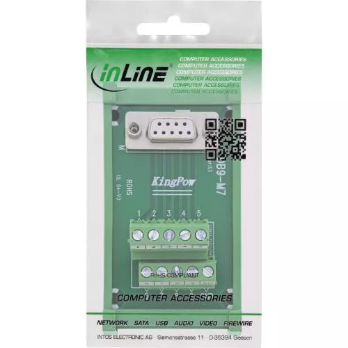 D-Sub 9 Terminalblock für Hutschiene, Buchse, Schraubklemme