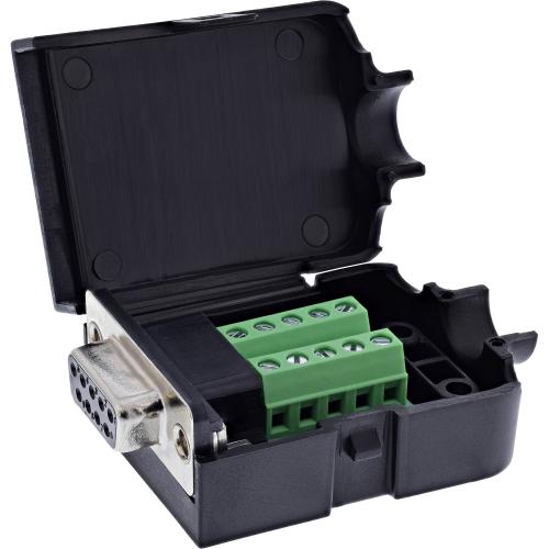 Preview: D-Sub 9 Breakout-Terminalblock, Buchse, Schraubklemme, Rändelschrauben