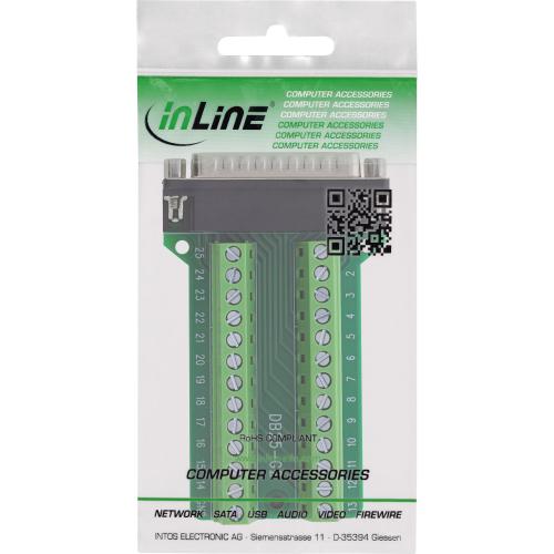 Preview: D-Sub 25 Terminalblock Stecker, 2-reihig, Schraubklemme