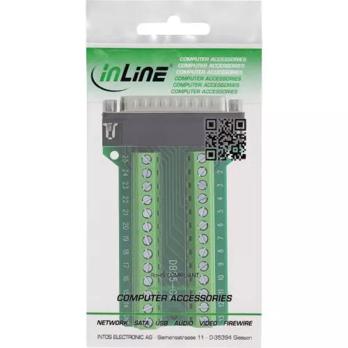 D-Sub 25 Terminalblock Stecker, 2-reihig, Schraubklemme