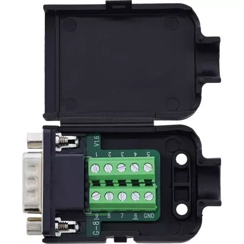 D-Sub 9 Breakout-Terminalblock, Stecker, Schraubklemme