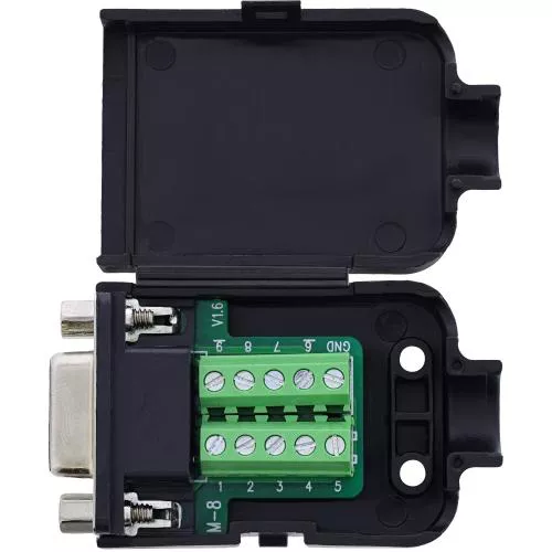 D-Sub 9 Breakout-Terminalblock, Buchse, Schraubklemme