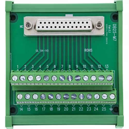 D-Sub 25 Terminalblock für Hutschiene, Buchse, Schraubklemme