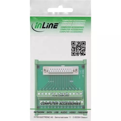 D-Sub 25 Terminalblock für Hutschiene, Buchse, Schraubklemme