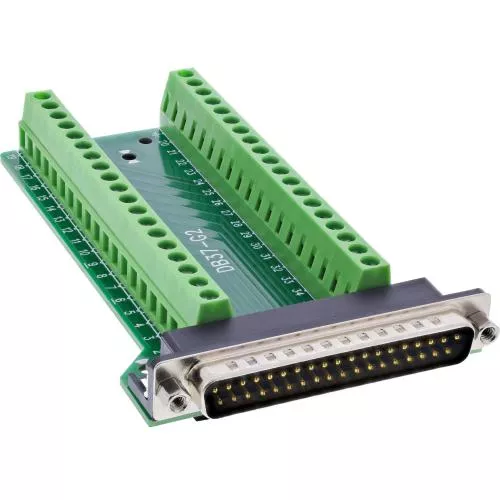 D-Sub 37 Terminalblock, Stecker, 2-reihig, seitliche Schraubklemme