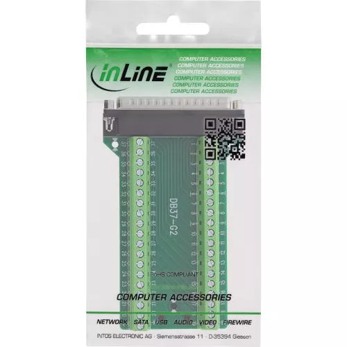 D-Sub 37 Terminalblock, Stecker, 2-reihig, seitliche Schraubklemme