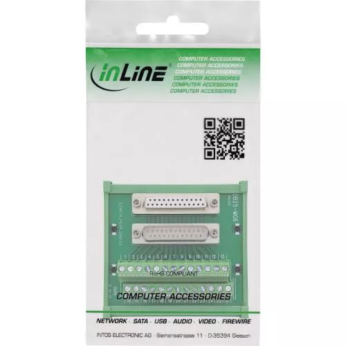 D-Sub 25 Terminalblock für Hutschiene, Stecker/Buchse, Schraubklemme