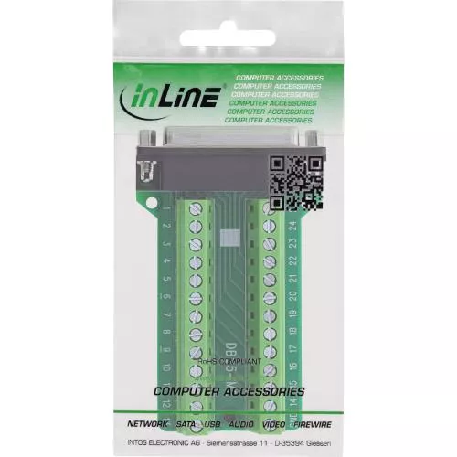 D-Sub 25 Terminalblock, Buchse, 2-reihig, Schraubklemme