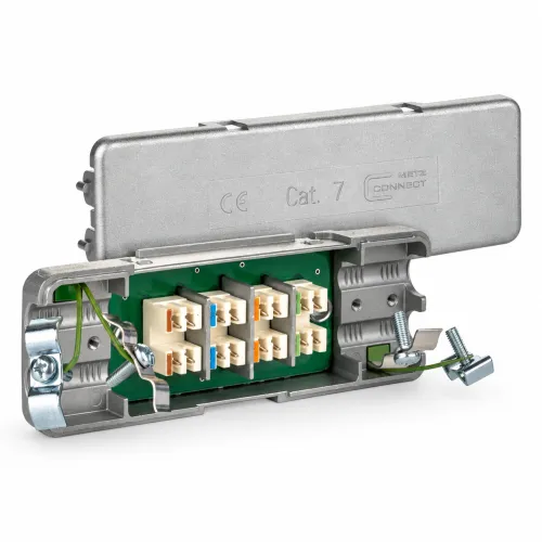 LSA-Verbindungsmodul Cat.7 für Verlegekabel, geschirmt, Metallgehäuse