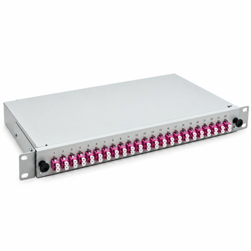 LWL Breakoutbox 19" 24 Port – OM4 Multimode – LC Duplex – Grau