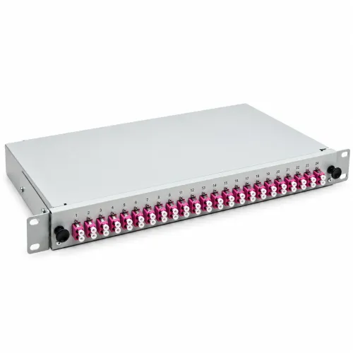 LWL Breakoutbox 19" 24 Port – OM4 Multimode – LC Duplex – Grau
