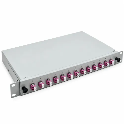 LWL Breakoutbox 19" 12 Port – OM4 Multimode – LC Duplex – Grau