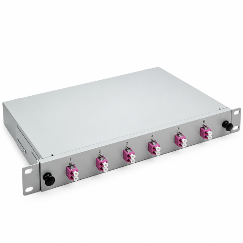 LWL Breakoutbox 19" 6 Port – OM4 Multimode – LC Duplex – Grau