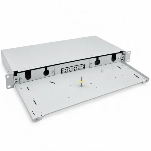 LWL Breakoutbox 19" unbestückt – für 6-/12-/24-fach Frontplatten – Grau