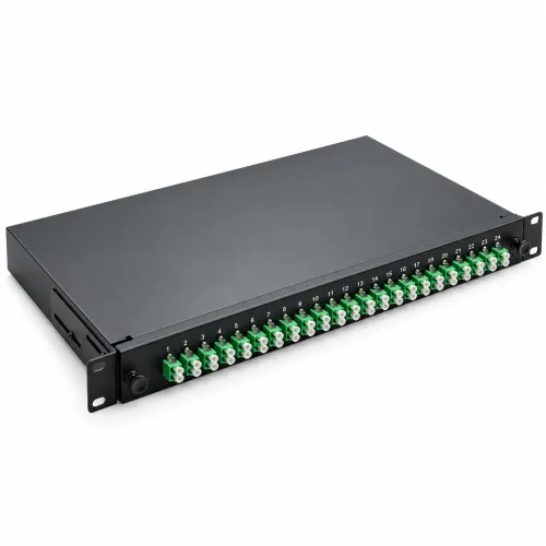 LWL Spleißbox 19" 24 Port – OS2 Singlemode – LC/APC Duplex – Schwarz