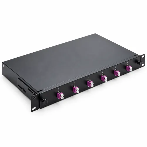 LWL Spleißbox 19" 6 Port – OM4 Multimode – LC/UPC Duplex – Schwarz