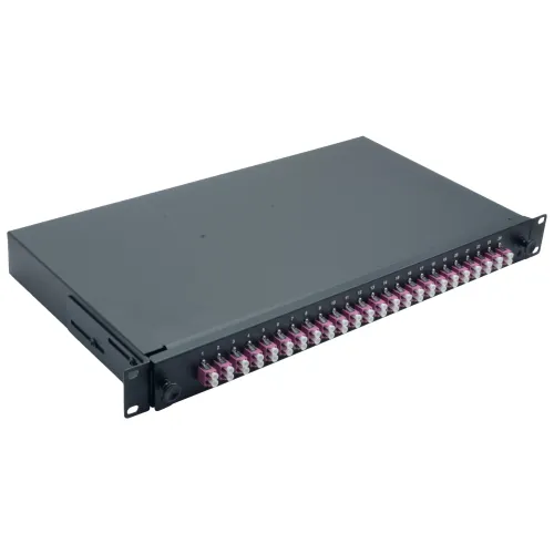 LWL Spleißbox 19" 24 Port – OM4 Multimode – LC/UPC Duplex – Schwarz