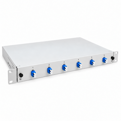 LWL Breakoutbox 19" 6 Port – Singlemode – LC/UPC Duplex – Grau