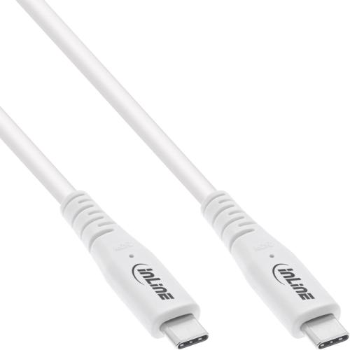 InLine® USB4 Kabel, USB-C Stecker/Stecker, PD 240W, 8K60Hz, TPE, weiß