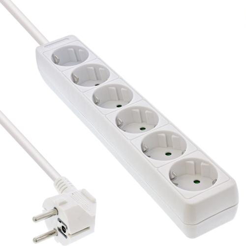 Preview: Steckdosenleiste 6-fach – Schutzkontakt, 1,5 m, weiß