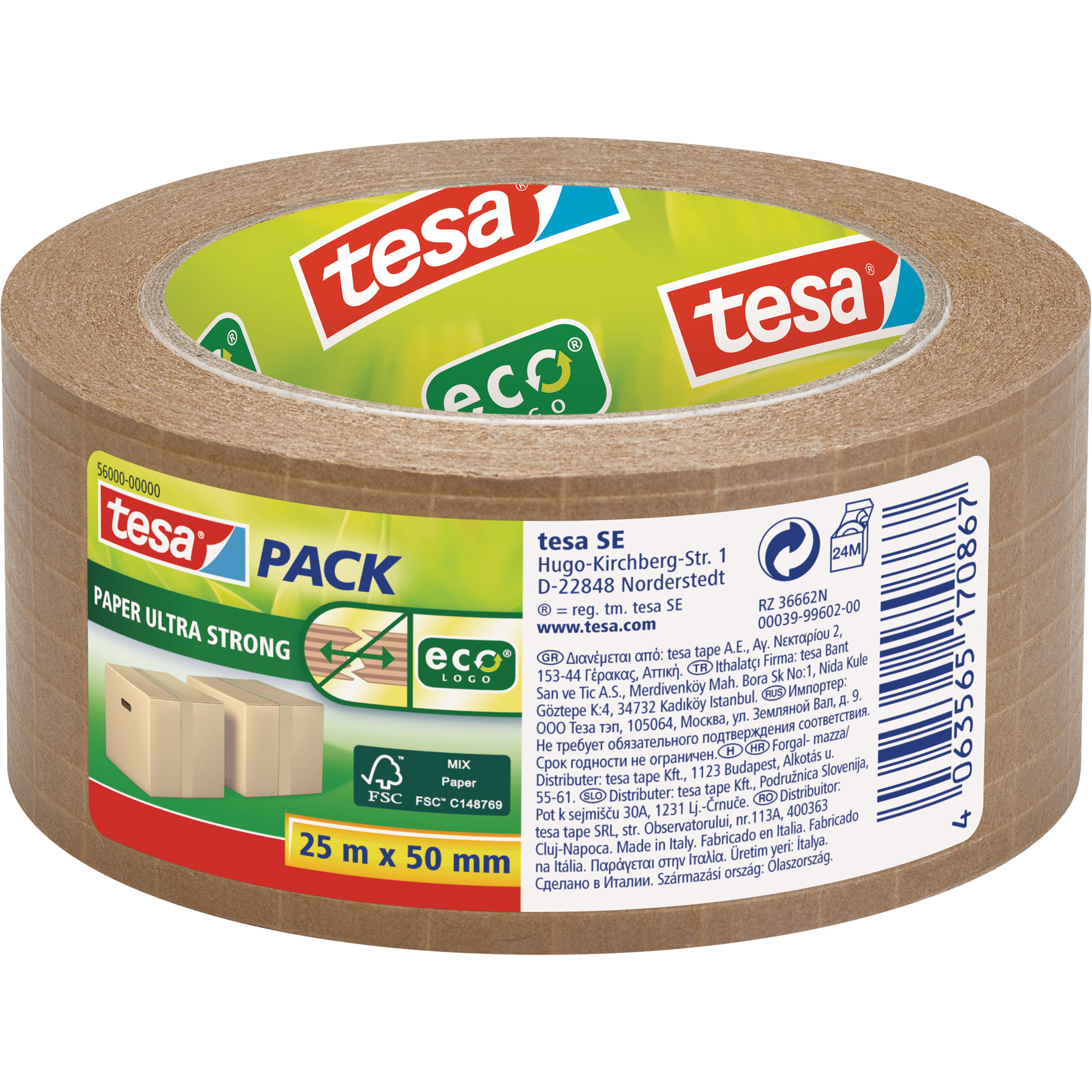 2 Rubans Adhésifs Extra Fort Marron 66m X 50mm - Avec Dérouleur Pour Emballage