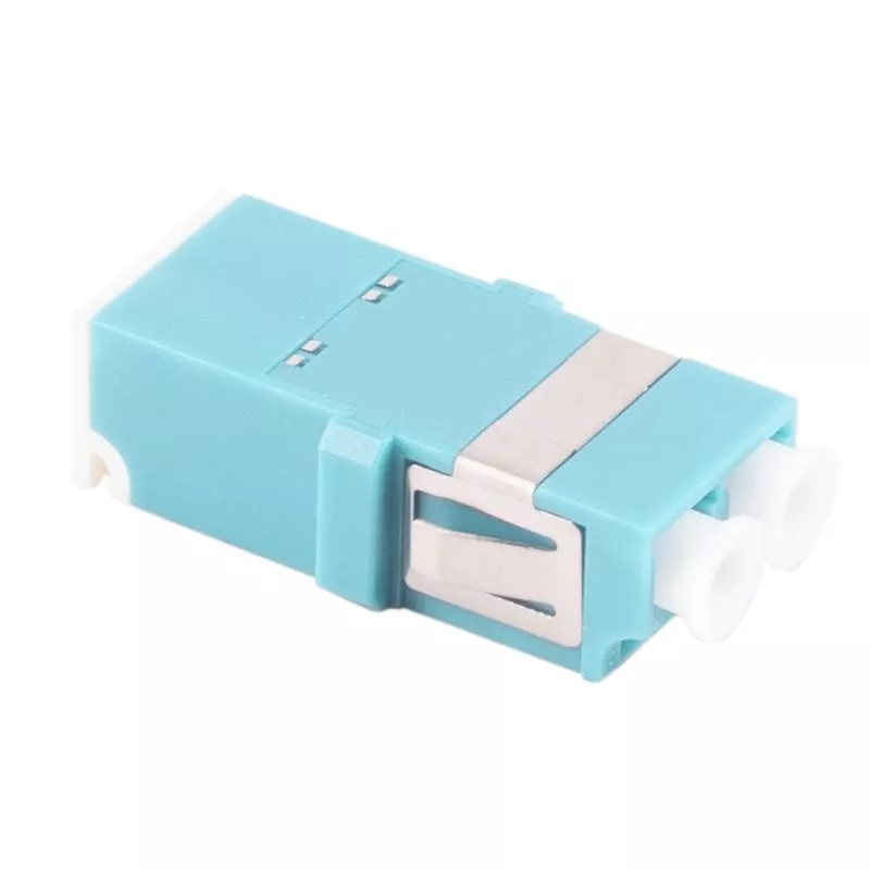 LWL Kupplung LC-LC Duplex – Multimode OM3 – Shutter – Keramik – aqua