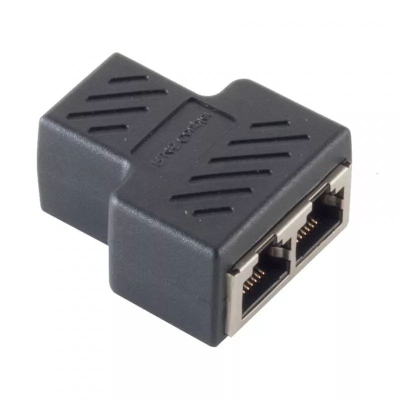 RJ45 Y-Adapter Cat.6A – 1× Buchse auf 2× Buchse, geschirmt