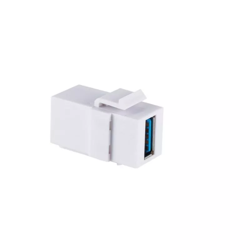 USB Keystone Kupplung USB-A auf USB-A, USB 3.2 Gen 1, gewinkelt, weiß