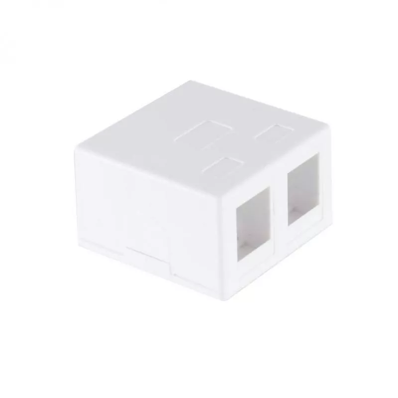 Keystone Anschlussbox 2-fach, Aufputz, weiß