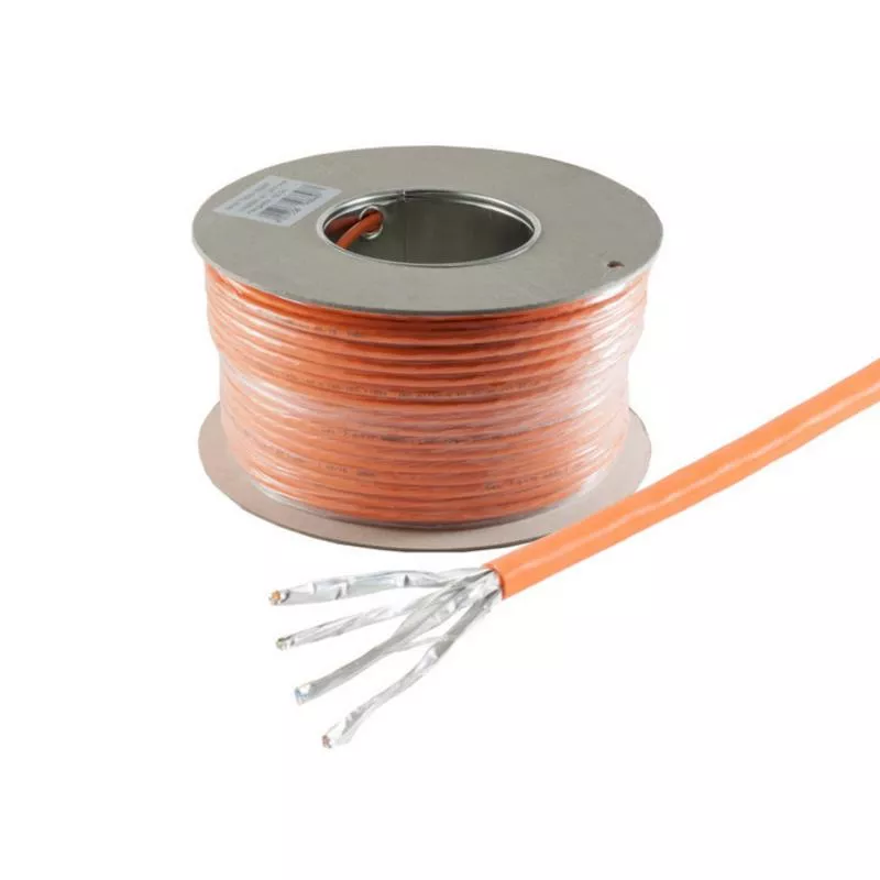Cat 7 Verlegekabel, S/FTP, PiMF, AWG23, LSZH, 1000 MHz, Cca, GHMT, Orange Cat 7 Verlegekabel, S/FTP, PiMF, AWG23, LSZH, 1000 MHz, Cca, GHMT, Orange