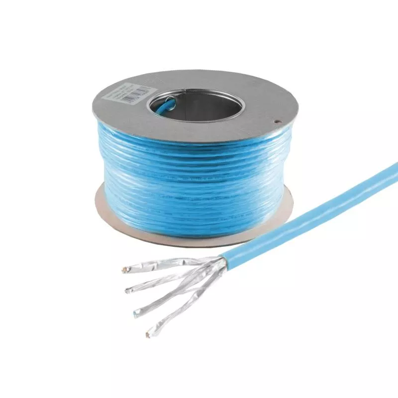 Cat 8 Verlegekabel, S/FTP, PiMF, AWG22, LSZH, 2000 MHz, B2CA, Blau Cat 8 Verlegekabel, S/FTP, PiMF, AWG22, LSZH, 2000 MHz, B2CA, Blau