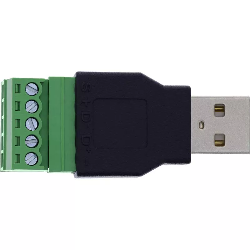 USB-A 2.0 Terminalblock-Adapter, Stecker, 5-polig, ohne Kabel