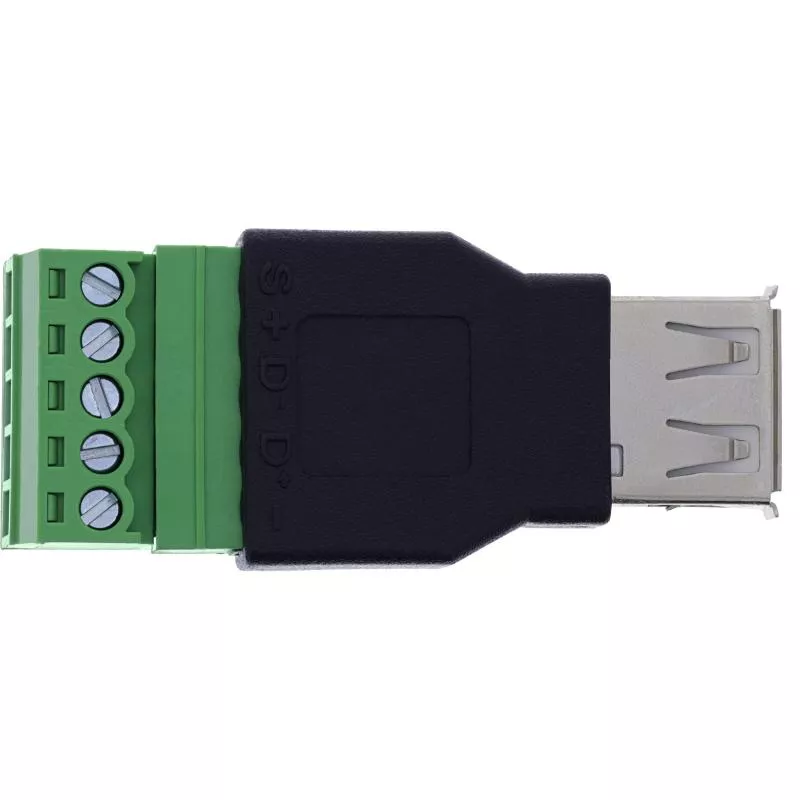 USB-A 2.0 Terminalblock-Adapter, Buchse, 5-polig, ohne Kabel