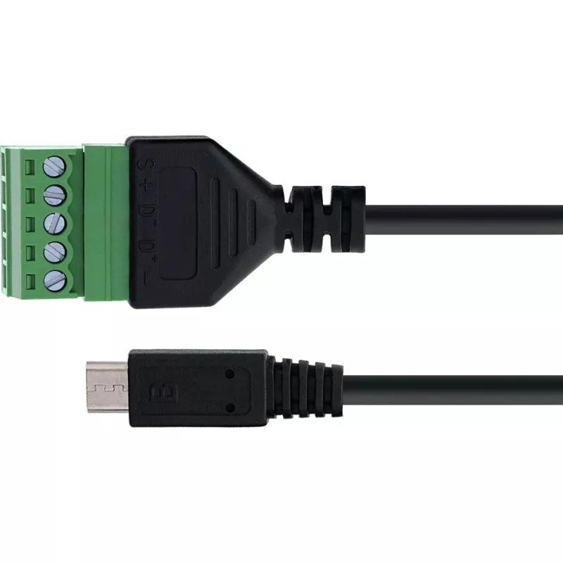 Micro USB 2.0 Terminalblock-Adapter, Stecker, 5-polig, 1 m Kabel