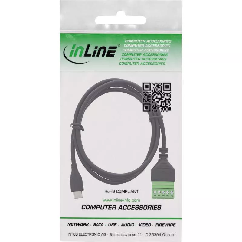 USB-C Stecker auf Terminalblock, 5-polig, mit Kabel, 1 m