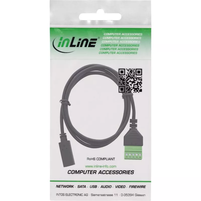 USB-C 2.0 Terminalblock-Adapter, Buchse, 5-polig, 1 m Kabel