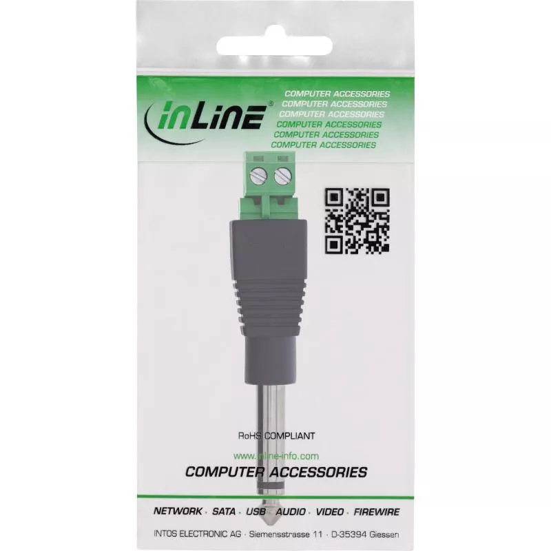 6,35 mm Klinke Terminalblock-Adapter, TS Mono, 2-polig