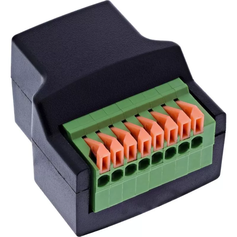 RJ45 Terminalblock-Buchse, Push-In-Klemme, 8-polig, 18–26 AWG, geschirmt