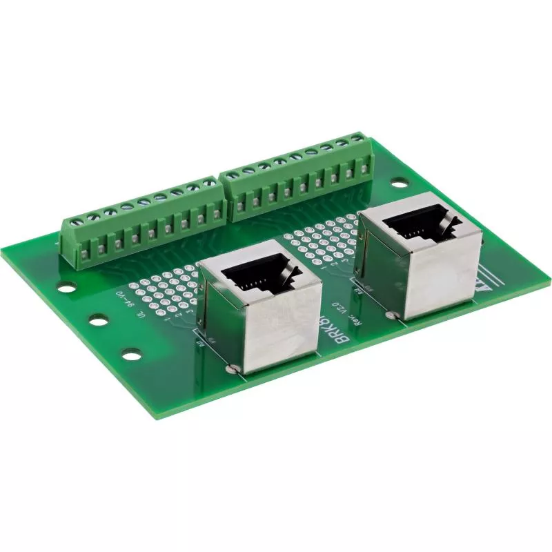 RJ45 Terminalblock, 2× Buchse nach oben, für Hutschiene